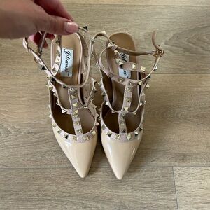 Women's Cream Studded Heels